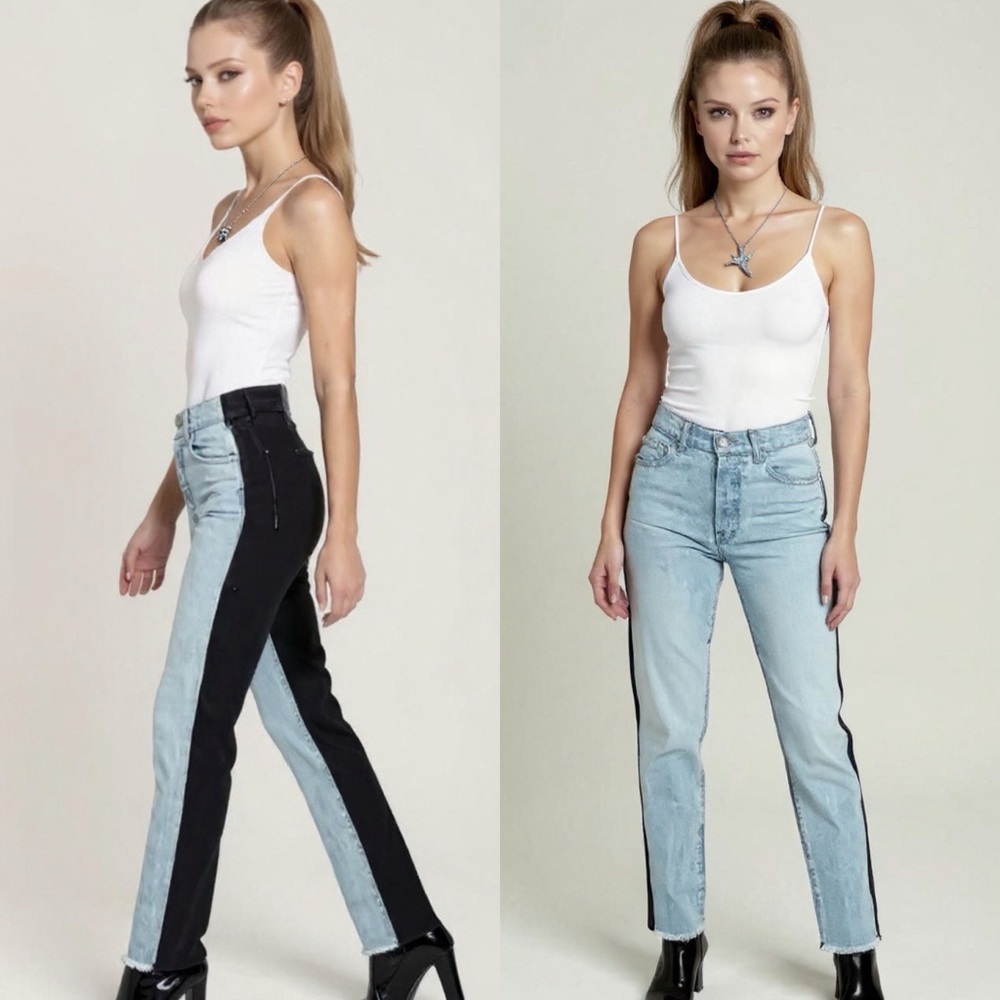 Revice Jeans Ex-boyfriend Harlow Wash Two Tone High Waist Retro Jeans Size 25